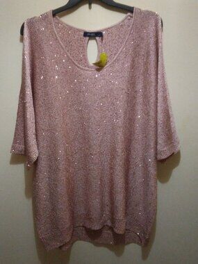 Eloquii pink, sparkly top size 22/24 NWT